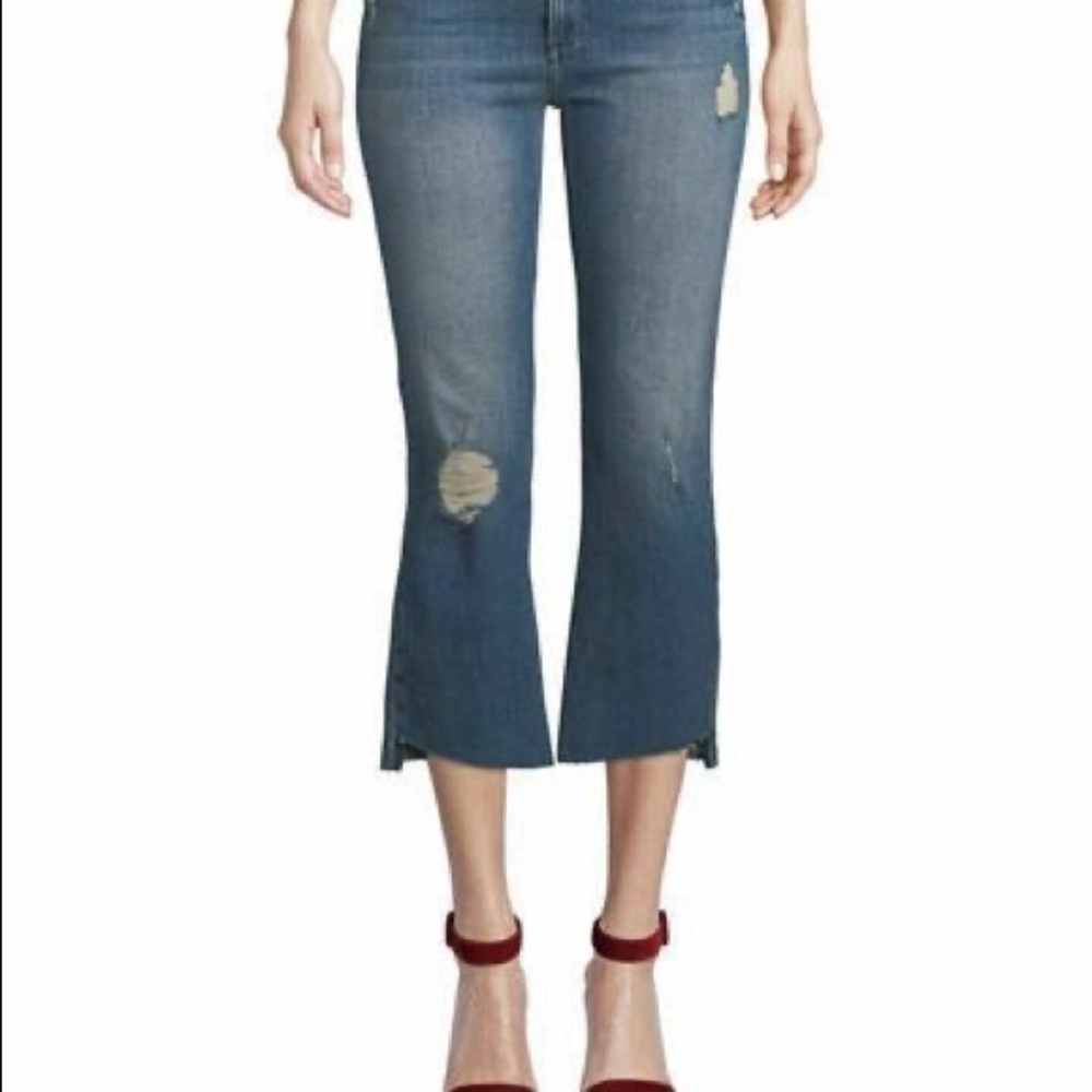 Black Orchid Cindy Slant Fray Cropped Jeans Size 27